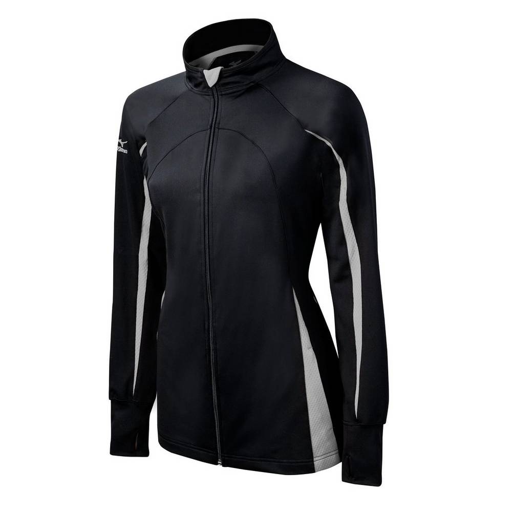 Damske Bundy Mizuno Elite 9 Focus Full-Zip Čierne/Siva Vypredaj KEXP29130